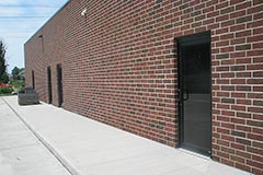 Rear of commercial building. Brick work by Paramount Construction and Contracting.