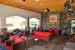 Fun, contemporary exterior patio for restaurants by Paramount Construction and Contracting